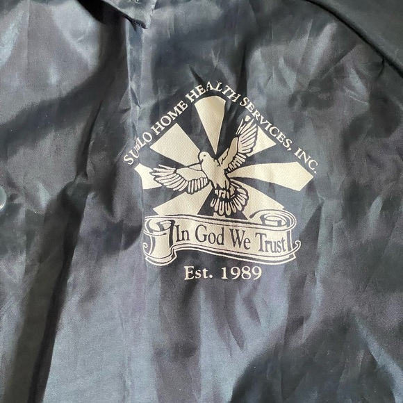 Mens Paradise Point Activewear navy lined windbreaker jacket snaps size MED - Picture 6 of 6